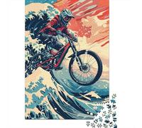 Extreme Mountain Biking 1000 Piece Jigsaw Puzzle Jigsaw Puzzle for Adults Artistic Style Paper Puzzle Game for Family Home Decoration Focus Relaxation Gift 70x50cm/1000pcs