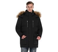 Extreme Pop Mens Goose Down Jacket Spring Hooded Coat (M, Black4)