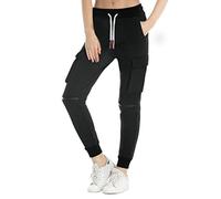 Extreme Pop Womens Slim Fit Scuba Sweatpants Sports Tracksuit Joggers (L, Black)