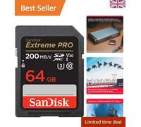 Extreme PRO 64GB SDXC Card - 200MB/s Transfer Speed & Data Recovery Software