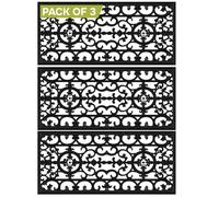 eXtreme Rubber Stair Treads - Non-Slip Indoor & Outdoor Step Mats, Set of 3 | Durable Rubber Stair Mats, Heavy Duty, Easy Clean, Decorative Wrought-Iron Design, Suitable For All Step Surfaces, 25×75 cm