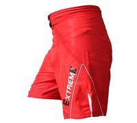 EXTREME Shorts MMA Grappling Short Kick Boxing Fight Pants Gym Wear (Red, Medium)