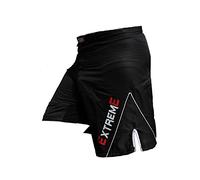 EXTREME Shorts UFC MMA Grappling Short Kick Boxing Fight Pants Gym Wear (Black, Large)