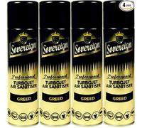eXtreme Sovereign Air Freshener 4 Pack - Sovereign Turbojet Air Sanitiser Greed 4 Pack 500Ml Each For Car, Home, And Office