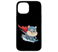 Extreme Surfing Super Hamster Cartoon Hero Case for iPhone 15