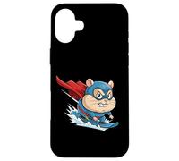 Extreme Surfing Super Hamster Cartoon Hero Case for iPhone 16 Plus