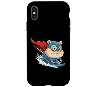 Extreme Surfing Super Hamster Cartoon Hero Case for iPhone X/XS