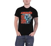 (L, Black) Extreme T Shirt Get the Funk Out Bouncer Band Logo new Official Mens Black