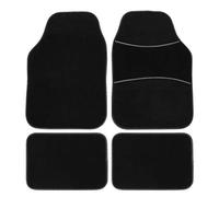 Extreme Universal PVC Backed Car Mat Set, Black/Silver, 4 Pieces