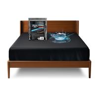 Extreme US King Waterproof Fitted Sheet, 100% Black Mattress Protector, 35 cm Deep Pocket, Safe with Oil, Water-Based, & Silicone-Based Massage Products, Machine Washable, Noiseless, Hypoallergenic