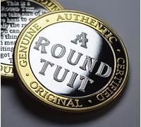 Extremely Rare 'A ROUND TUIT' Coin. Gift/Present. 30mm. Silver & 24ct Gold Clad Bi Metal. Novelty Collectable. Fathers DayThe Commemorative Coin Company