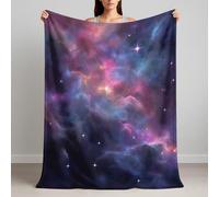 Extremely Soft & Cozy Flannel Throw 220 x 270 cm - A Sweet Gift for FUR Lovers, Sci-Fi Nebula Space Dreamy Blanket Machine Washable, Fleece Gradient Blankets for Sofa Bed and Couch