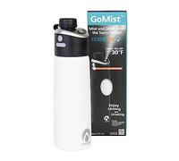 ExtremeMIST - GoMist Misting & Drinking Bottle - Personal Mister - Cooling Water Bottle with Easy-Drink Spout - Stainless-Steel Double Wall Insulation - Portable Mist Flask - Polar White, 25 oz/750ml