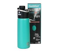 ExtremeMIST - GoMist Misting & Drinking Bottle - Personal Mister - Cooling Water Bottle with Easy-Drink Spout - Stainless-Steel Double Wall Insulation - Portable Mist Bottle - Marine Teal - 25oz/750ml