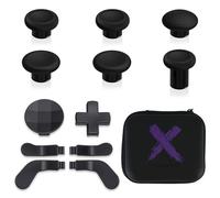 eXtremeRate 13 in 1 Component Pack Kit for Xbox Elite Series 2 Controller, 6 Metal Thumbsticks & Adjustment Tool, 2 D-Pads, 4 Paddles for Xbox Elite Series 2 Core Controller - Metallic Black
