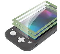 eXtremeRate 2 Pack Matcha Green Border Transparent HD Clear Saver Protector Film, Tempered Glass Screen Protector for Nintendo Switch Lite [Anti-Scratch, Anti-Fingerprint, Shatterproof, Bubblefree]