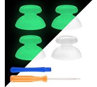 eXtremeRate 2 Pairs Glow in Dark - Green Replacement Thumbsticks for PS5 Controller, Custom Analog Stick Joystick Compatible with PS5, for PS4 All Model Controllers Universal - Controller NOT Included