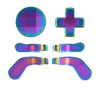 eXtremeRate 6 in 1 Metallic Rainbow Aura Blue & Purple Magnetic Stainless Steel D-pads Replacement Back Paddles for Xbox Elite, Direction Keys Back Buttons for Xbox Elite & Elite Series 2 Controller