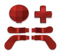 eXtremeRate 6 in 1 Metallic Scarlet Red Magnetic Stainless Steel D-pads Replacement Back Paddles for Xbox Elite, Direction Keys Back Buttons for Xbox Elite & Elite Series 2 Controller