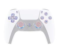 eXtremeRate 7 Colors 9 Modes Luminated Dpad Thumbsticks Share Home Face Buttons for PS5 Controller BDM-030 040 050, Cherry Blossoms Pink Classical Symbols Buttons DTF LED Kit for PS5 Controller
