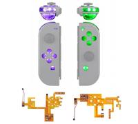 eXtremeRate 7 Colors 9 Modes NS Joy con DFS LED Kit for Nintendo Switch, Multi-Colors Luminated ABXY Trigger Face Buttons for Nintendo Switch V2 & Switch OLED Model Joy con - Joy con NOT Included