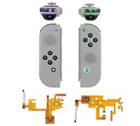 eXtremeRate 7 Colors 9 Modes NS Joy con DFS LED Kit, Multi-Colors Luminated Black Classical Symbols ABXY Trigger Face Buttons for Nintendo Switch V2 & Switch OLED Model Joy con - Joy con NOT Included