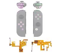 eXtremeRate 7 Colors 9 Modes NS Joycon DFS LED Kit, Multi-Colors Luminated Cherry Blossoms Pink Classical Symbols ABXY Trigger Face Buttons for Nintendo Switch & Switch OLED Model JoyCon