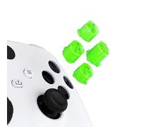 eXtremeRate ABXY Buttons for Xbox Core Wireless Controller, Two-Tone Carmine Green & Clear Classic Symbols Action Buttons Replacement Prats for Xbox One S/X, Elite Series 2 Core & 1 Controller