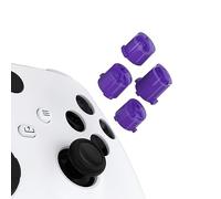 eXtremeRate ABXY Buttons for Xbox Core Wireless Controller, Two-Tone Carmine Purple & Clear Classic Symbols Action Buttons Replacement Prats for Xbox One S/X, Elite Series 2 Core & 1 Controller