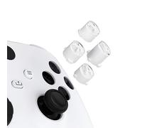 eXtremeRate ABXY Buttons for Xbox Core Wireless Controller, Two-Tone Carmine Robot White & Clear Classic Symbols Action Buttons Replacement Prats for Xbox One S/X, Elite Series 2 Core & 1 Controller