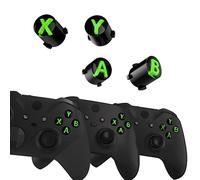 eXtremeRate ABXY Buttons for Xbox Elite Controller Series 2 Core, Elite Series 1 Replacement Parts, Three-Tone Action Buttons for Xbox Series X/S, for Xbox One S/X Controller-Black & Clear & Green