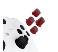 eXtremeRate ABXY Buttons for Xbox Series X & S Controller, Carmine Red & Clear & Classic Gray with Dark Gray Classic Symbols Action Buttons for Xbox One S/X, Elite Series 2 & 1 Wireless Controller