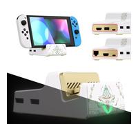 eXtremeRate AiryDocky DIY Kit Glow in Dark Replacement Case for Nintendo Switch Dock, Totem of Kingdom White Redesigned Portable Mini Dock Shell Cover for Nintendo Switch OLED - NO Dock & Circuit Chip