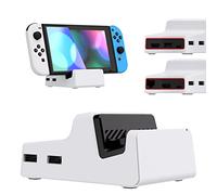 eXtremeRate AiryDocky DIY Kit White Replacement Case for Nintendo Switch Dock, Redesigned Portable Mini Dock Shell Cover for Nintendo Switch OLED - Shells Only, Dock & Circuit Board Chip NOT Included