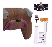 eXtremeRate Back Paddles Button Programable RISE4 V3 Remap Kit for PS5 Controller BDM-030 040 050, Upgrade Board Wood Grain Redesigned Bottom Shell 4 Back Buttons Set for PS5 - NO Controller