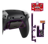 eXtremeRate Back Paddles FPS RMB RISE Plus MAX Kit with Clicky Trigger Stops & Rubberized Grip for PS5 Controller BDM-030 040 050, Remappable Real Metal Back Buttons Kit for PS5 Controller - Black