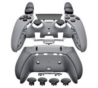 eXtremeRate Beyond-ARC Full Set Shell Buttons with Non-Slip Rubberized Grip for p s 5 Edge Controller, Custom Back Cover, Faceplate, Trim Shell, 6-in-1 Swappable Joysticks - Dark Gray & New Hope Gray