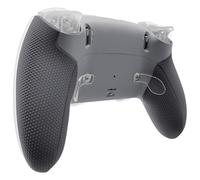 eXtremeRate Beyond-ARC Rubberized Grip Front Back Cover & Shell Kit Compatible with p s 5 Edge Controller, Repair Front Bottom Decorative Trim Shell Rear Plates - New Hope Gray & Classic Gray