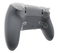 eXtremeRate Beyond-ARC Rubberized Grip Front Back Cover Shell Kit Compatible with p s 5 Edge Controller, Replacement Repair Front Bottom Decorative Trim Shell Rear Plates - Dark & New Hope Gray