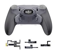 eXtremeRate BEYOND Back Paddles Kit for PS5 Edge Controller, OLED Display, Redesigned Rubberized Grips Bottom Shell, Remappable 4 Back Buttons for PS5 Edge Controller - New Hope Gray & Classic Gray
