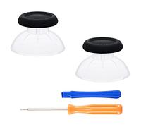 eXtremeRate Black Clear Dual-Color Replacement Thumbsticks for ps5 Controller, for ps5 Controller Analog Stick, Custom Joystick for ps4 All Model Controller
