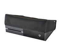 eXtremeRate Black Horizontal Dust Cover for Xbox One Console Custom Designed Double Layer Soft Neat Lining Waterproof Dustproof Precision Cut Easy Access Cable Port