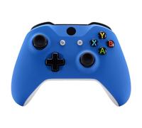 eXtremeRate® Blue Faceplate Cover, Soft Touch Front Housing Shell Case, Comfortable Soft Grip Replacement Kit for Xbox One S/Xbox One X Controller