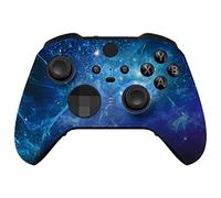 eXtremeRate Blue Nebula Replacement Faceplate Cover for Xbox One Elite Controller Series 2 (Model 1797), Soft Touch Front Housing Shell Case & Accent Rings for Xbox Elite Series 2 Core Controller
