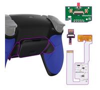 eXtremeRate Blue Rubberized Grip Programable RISE V3 Remap Kit for PS5 Controller BDM-030 040 050, Upgrade Board Redesigned Black Bottom Shell Back Buttons Attachment for PS5 Controller -NO Controller