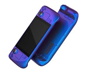 eXtremeRate Chameleon Purple Blue Faceplate Back Plate Shell for Steam Deck LCD, Handheld Console Replacement Housing Case, Custom Full Set Shell Buttons for Steam Deck Console - Console NOT Included
