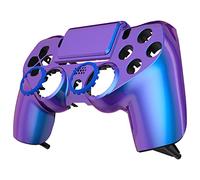 eXtremeRate Chameleon Purple Blue Ghost Replacement Faceplate Touchpad Cover, Redesigned Housing Shell Case Touch Pad Compatible with ps4 Slim Pro Controller JDM-040/050/055 - Controller NOT Included