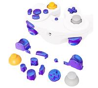 eXtremeRate Chameleon Purple Blue Repair ABXY D-pad Z L R Keys for Nintendo GameCube Controller, DIY Replacement Full Set Buttons Thumbsticks for Nintendo GameCube Controller - Controller NOT Included