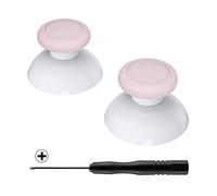 eXtremeRate Cherry Blossoms Pink & White Dual-color Replacement 3D Joystick Thumbsticks, Analog Thumb Sticks with Cross Screwdriver for Nintendo Switch Pro Controller