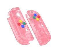 eXtremeRate Cherry Pink Joy con Handheld Controller Housing with Colorful Buttons, DIY Replacement Shell Case for Nintendo Switch Joycon & Switch OLED Joy con - Joy con and Console NOT Included